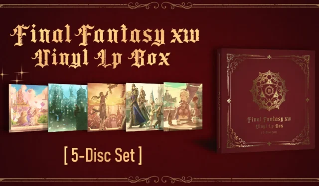 Caja con la banda sonora en vinilo de la reintroducción de Final Fantasy XIV