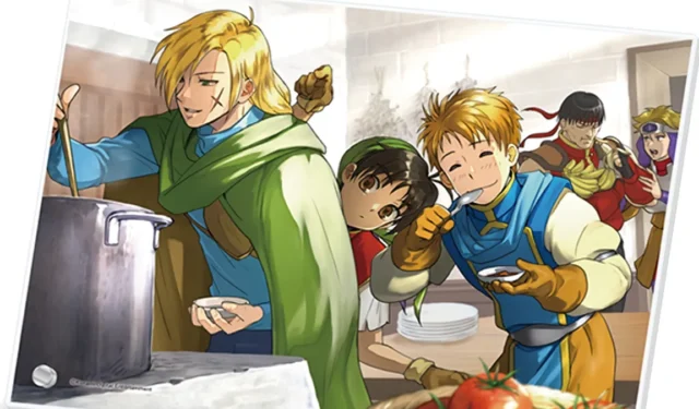 Gremio prepara um delicioso ensopado em Suikoden 1 e 2 Famitsu DX Pack