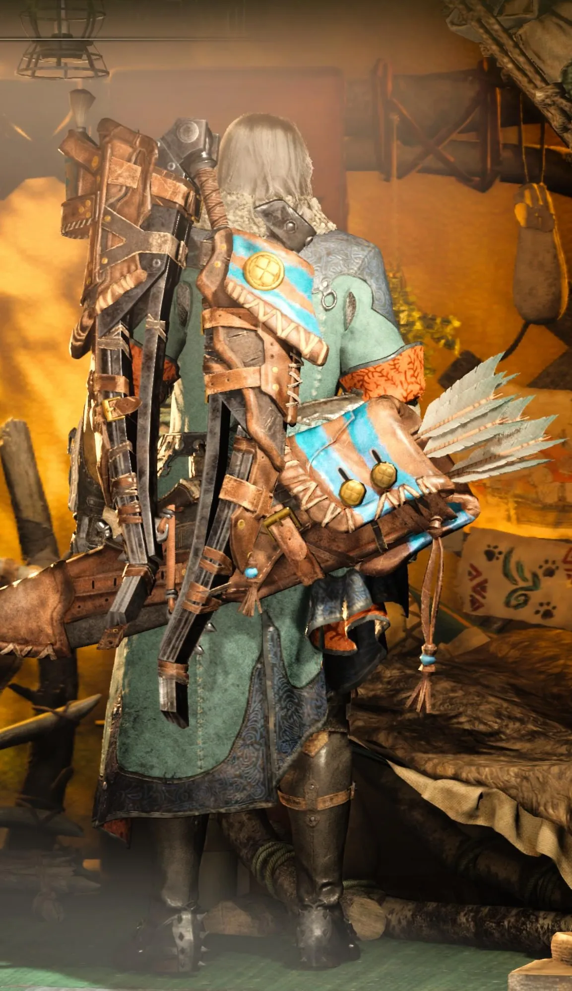 Hope Bow weapon in Monster hunter Wilds equipped by the Hunter