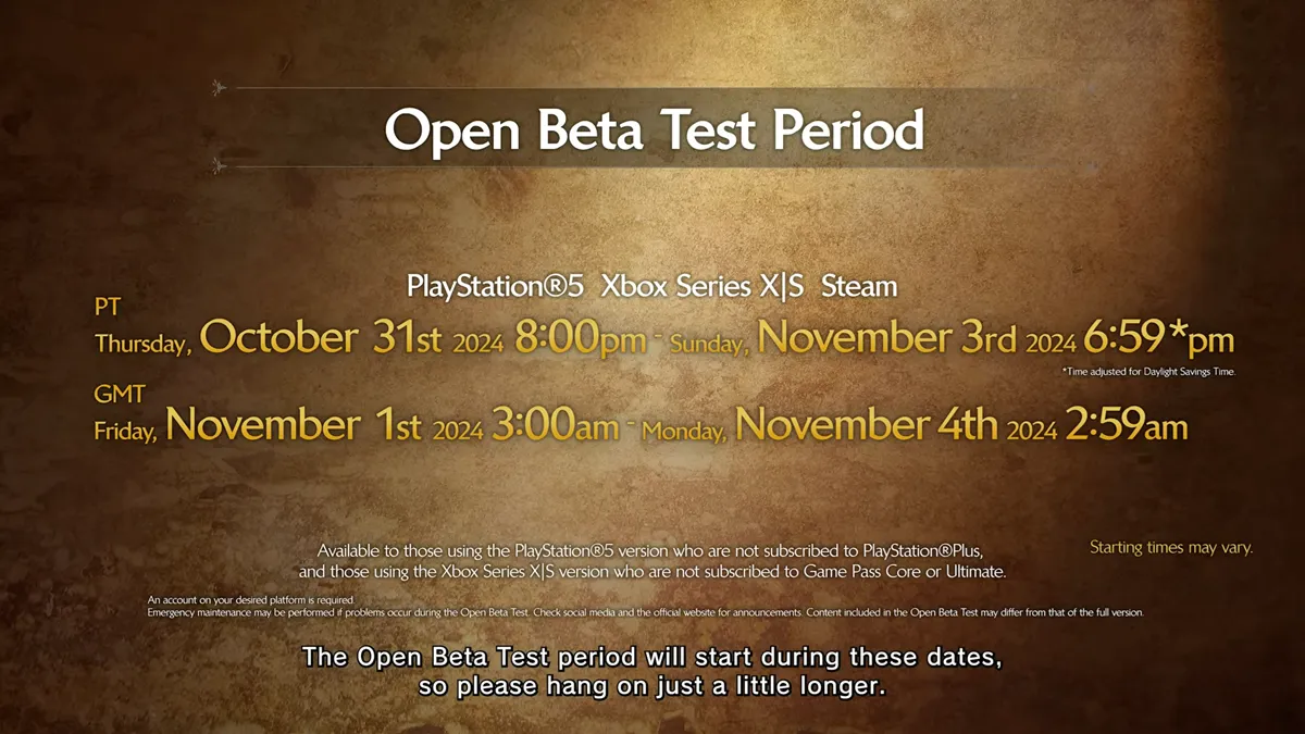 Monster Hunter Wilds Open Beta Test Announcement