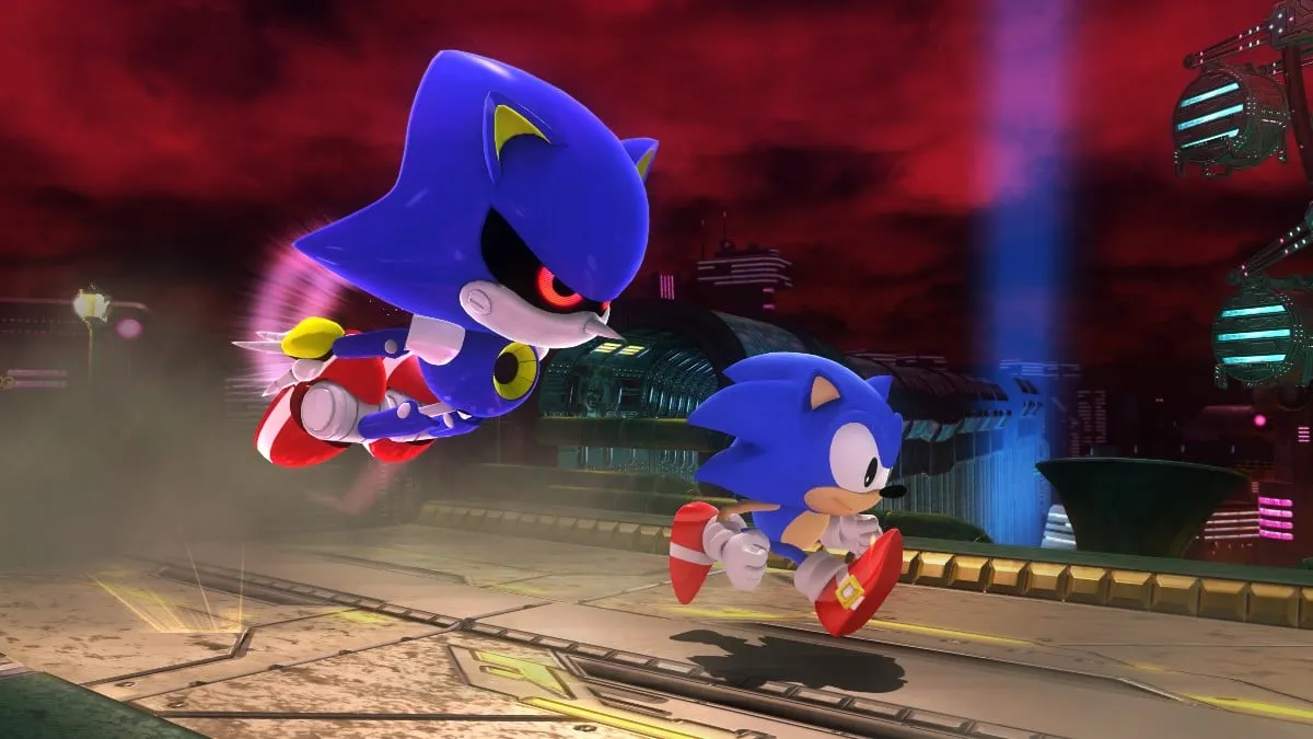 Metal Sonic racing Sonic in Sonic Generations